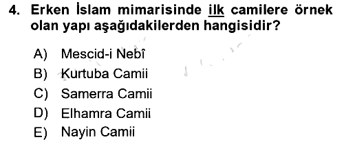 İslam Sanatları Tarihi 2024-2025 Yaz Okulu Sınavı - 4. soru
