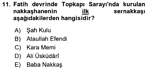 İslam Sanatları Tarihi 2024-2025 Yaz Okulu Sınavı - 11. soru