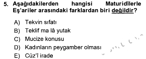 Kelam´a Giriş 2016-2017 3 Ders Sınavı - 5. soru