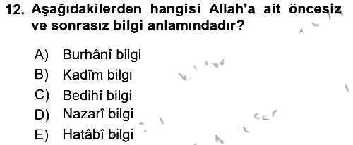 Kelam´a Giriş 2016-2017 3 Ders Sınavı - 12. soru