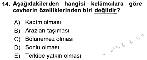 Kelam´a Giriş 2016-2017 3 Ders Sınavı - 14. soru