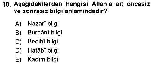 Kelam´a Giriş 2017-2018 3 Ders Sınavı - 10. soru