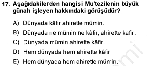 Kelam´a Giriş 2013-2014 Ara Sınav - 17. soru