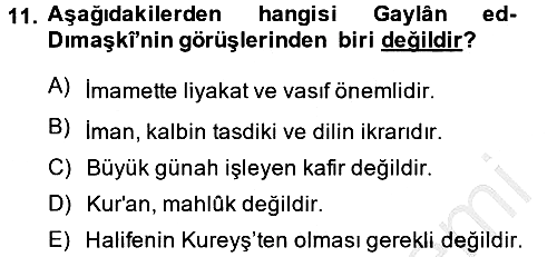 Kelam´a Giriş 2014-2015 Ara Sınav - 11. soru