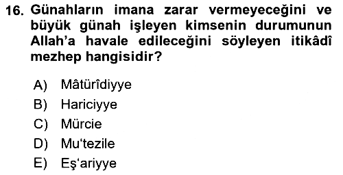 Kelam´a Giriş 2018-2019 Ara Sınav - 16. soru