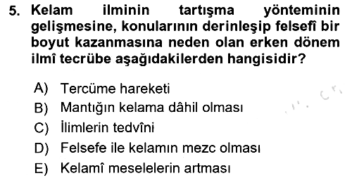 Kelam´a Giriş 2024-2025 Ara Sınav - 5. soru
