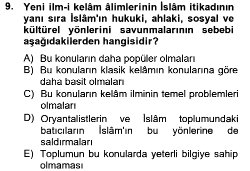 Kelam´a Giriş 2012-2013 Dönem Sonu Sınavı - 9. soru