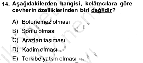 Kelam´a Giriş 2014-2015 Dönem Sonu Sınavı - 14. soru