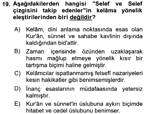 Kelam´a Giriş 2015-2016 Dönem Sonu Sınavı - 19. soru
