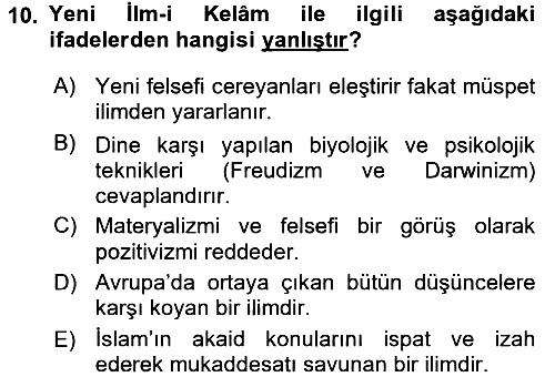 Kelam´a Giriş 2016-2017 Dönem Sonu Sınavı - 10. soru