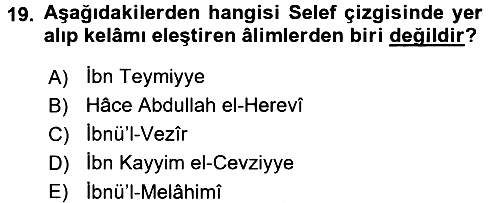 Kelam´a Giriş 2016-2017 Dönem Sonu Sınavı - 19. soru