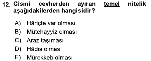 Kelam´a Giriş 2017-2018 Dönem Sonu Sınavı - 12. soru