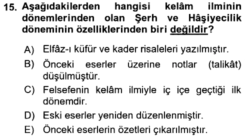 Kelam´a Giriş 2017-2018 Dönem Sonu Sınavı - 15. soru