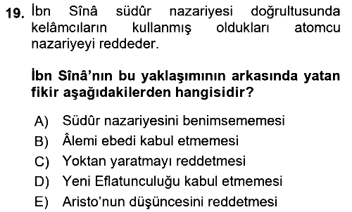 Kelam´a Giriş 2017-2018 Dönem Sonu Sınavı - 19. soru