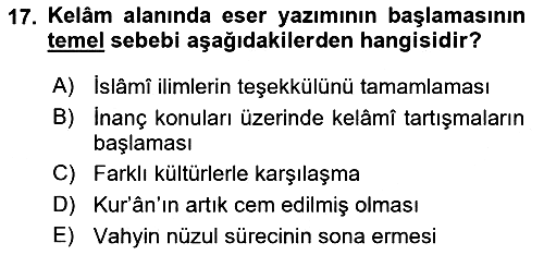 Kelam´a Giriş 2021-2022 Dönem Sonu Sınavı - 17. soru