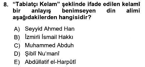 Kelam´a Giriş 2023-2024 Dönem Sonu Sınavı - 8. soru