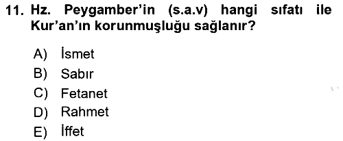 Kelam´a Giriş 2023-2024 Dönem Sonu Sınavı - 11. soru