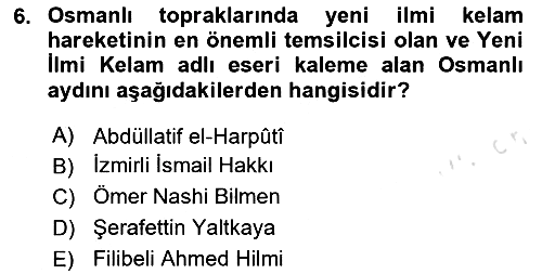 Kelam´a Giriş 2024-2025 Dönem Sonu Sınavı - 6. soru