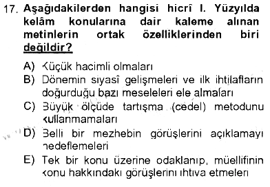 Kelam´a Giriş 2012-2013 Tek Ders Sınavı - 17. soru