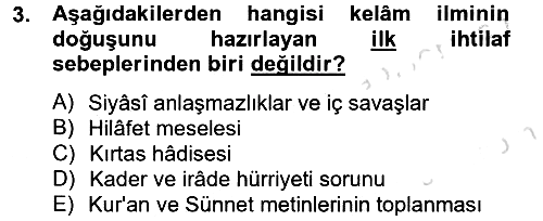 Kelam´a Giriş 2014-2015 Tek Ders Sınavı - 3. soru