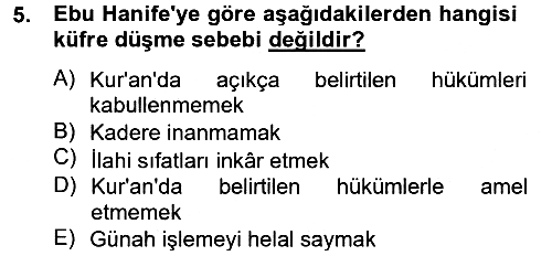 Kelam´a Giriş 2014-2015 Tek Ders Sınavı - 5. soru