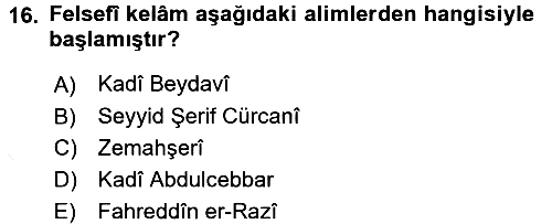 Kelam´a Giriş 2015-2016 Tek Ders Sınavı - 16. soru