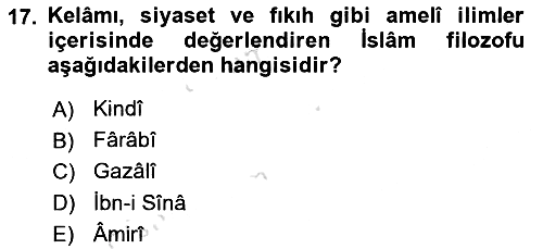 Kelam´a Giriş 2021-2022 Yaz Okulu Sınavı - 17. soru