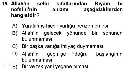 Kelam´a Giriş 2022-2023 Yaz Okulu Sınavı - 15. soru