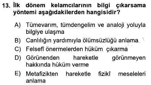 Kelam´a Giriş 2023-2024 Yaz Okulu Sınavı - 13. soru