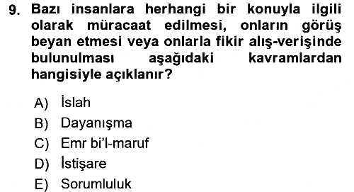 Tefsir 2016-2017 3 Ders Sınavı - 9. soru