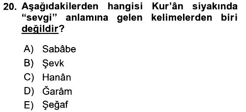 Tefsir 2016-2017 3 Ders Sınavı - 20. soru