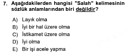 Tefsir 2017-2018 3 Ders Sınavı - 7. soru