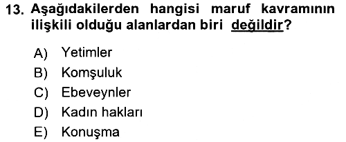 Tefsir 2017-2018 3 Ders Sınavı - 13. soru