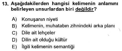 Tefsir 2018-2019 3 Ders Sınavı - 13. soru