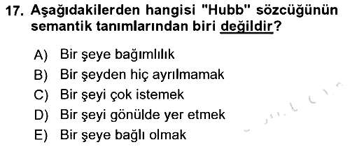 Tefsir 2018-2019 3 Ders Sınavı - 17. soru