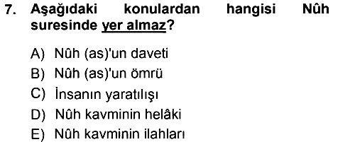 Tefsir 2012-2013 Ara Sınav - 7. soru