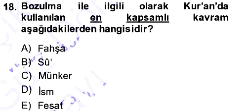 Tefsir 2013-2014 Ara Sınav - 18. soru