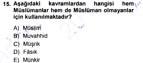 Tefsir 2014-2015 Ara Sınav - 15. soru