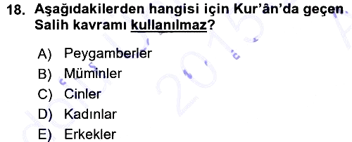 Tefsir 2015-2016 Ara Sınav - 18. soru