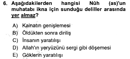 Tefsir 2017-2018 Ara Sınav - 6. soru