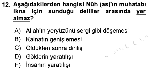 Tefsir 2019-2020 Ara Sınav - 12. soru