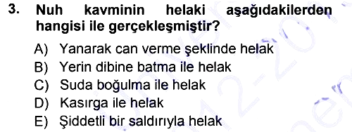 Tefsir 2012-2013 Dönem Sonu Sınavı - 3. soru