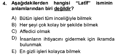Tefsir 2014-2015 Dönem Sonu Sınavı - 4. soru
