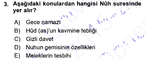 Tefsir 2015-2016 Dönem Sonu Sınavı - 3. soru