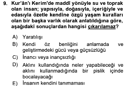 Tefsir 2015-2016 Dönem Sonu Sınavı - 9. soru
