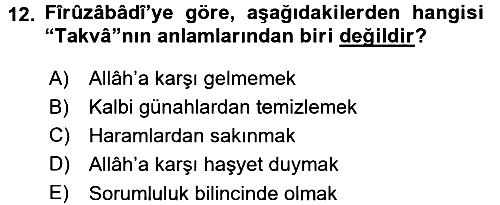 Tefsir 2015-2016 Dönem Sonu Sınavı - 12. soru