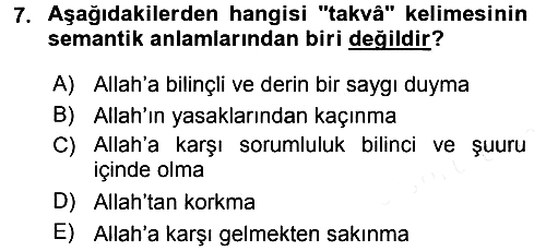 Tefsir 2016-2017 Dönem Sonu Sınavı - 7. soru