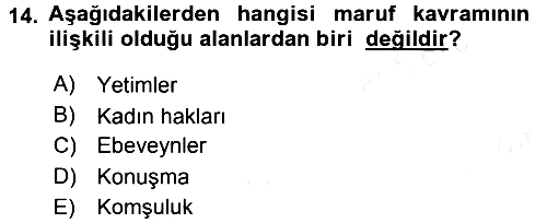 Tefsir 2016-2017 Dönem Sonu Sınavı - 14. soru