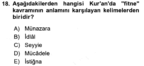 Tefsir 2016-2017 Dönem Sonu Sınavı - 18. soru