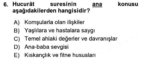 Tefsir 2018-2019 Dönem Sonu Sınavı - 6. soru